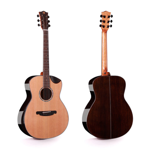 FULL SIZE SOLID WOOD ACOUSTIC GUITAR WITH BUILT IN PICK UP