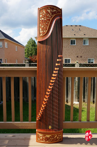 BUBINGA WOOD GUZHENG-- ‘BIRDSONG AND FLOWER'